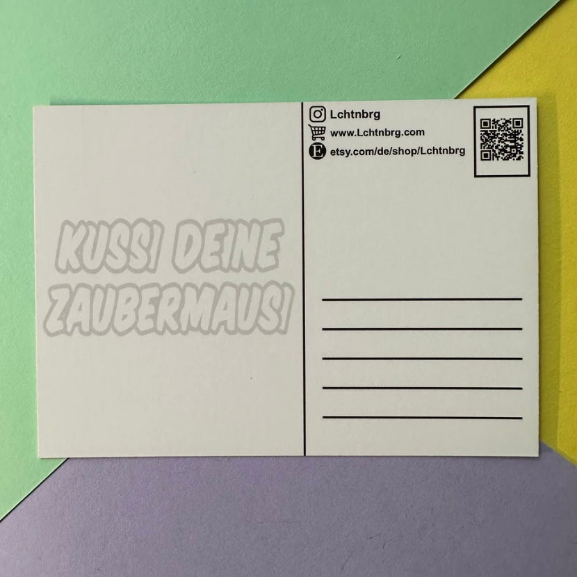 Postkarte - Kussi deine Zaubermausi