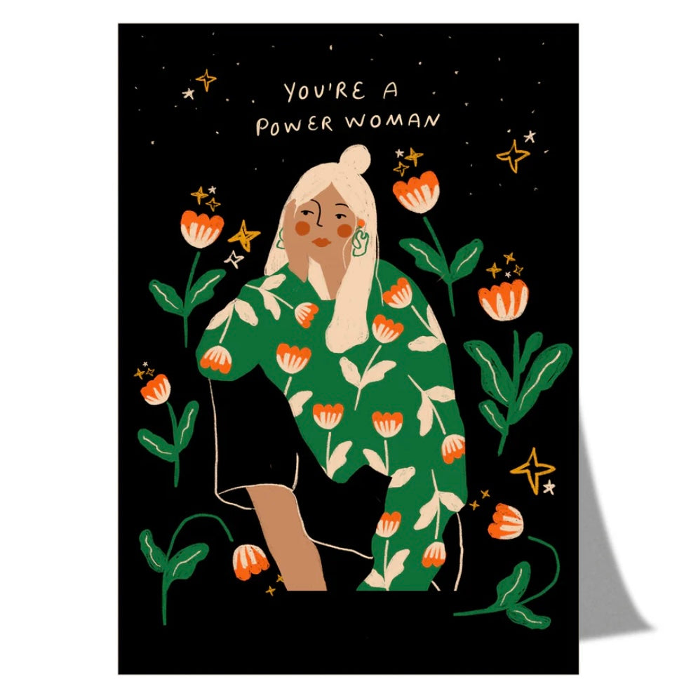 Postkarte - Power Woman
