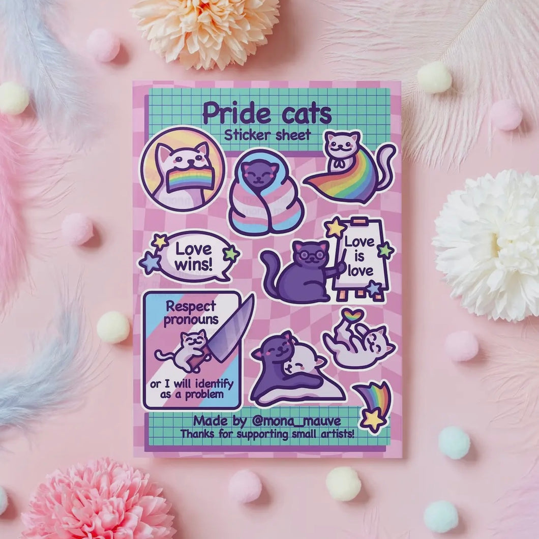 Stickerbogen - Pride Cats