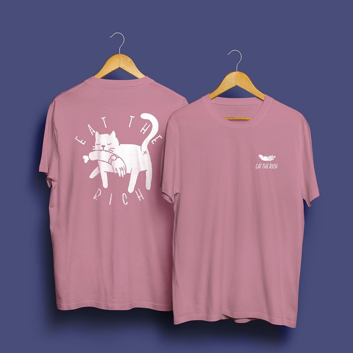 T-Shirt - Eat The Rich (Cat) - Altrosa