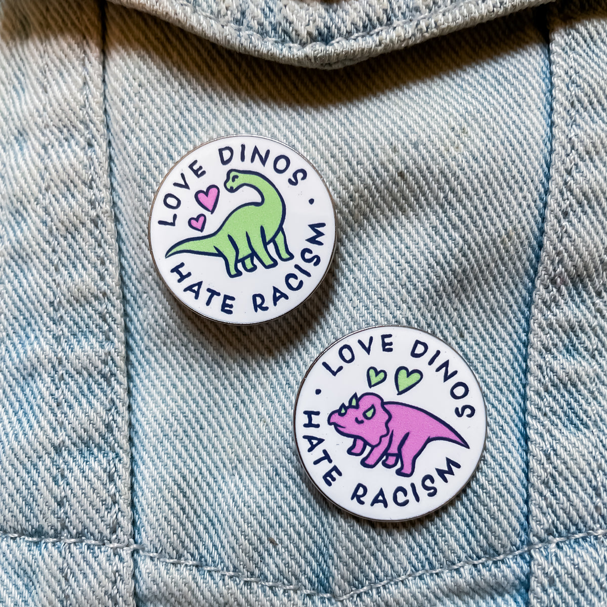 Pin - Love Dinos Hate Racism