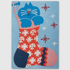 Grußkarte - Cat Stocking
