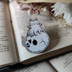 Anstecker aus Holz - Skull Cat