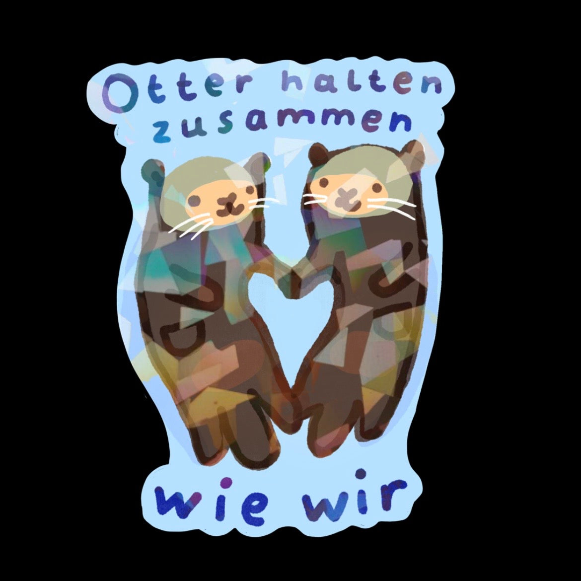 Aufkleber - Otter Halten Zusammen