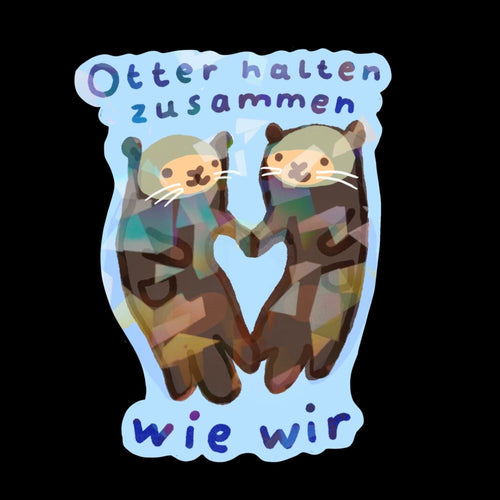 Aufkleber - Otter Halten Zusammen