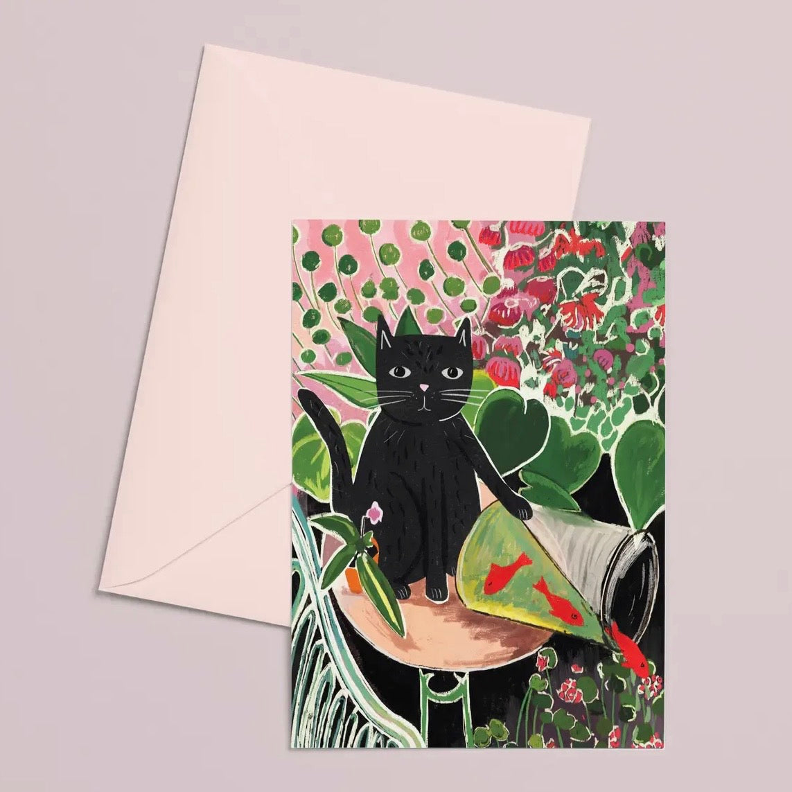 Grußkarte - Catisse and the Goldfish