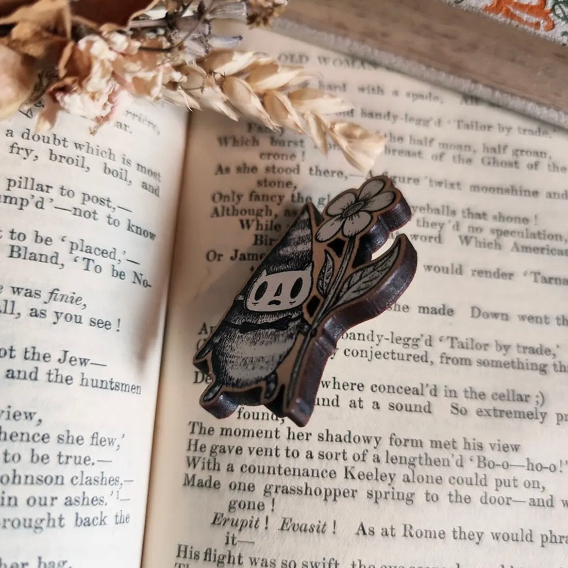 Anstecker aus Holz - Big Flower