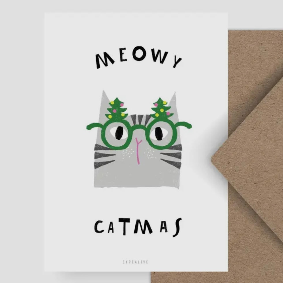 Postkarte - Meowy Catmas