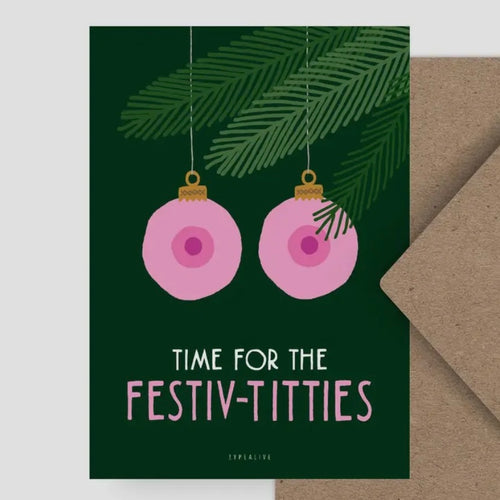 Postkarte - Time for the Festiv-Titties