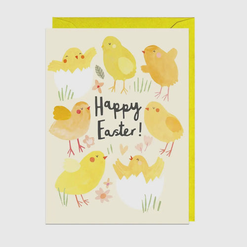 Grußkarte - Happy Easter Chicks