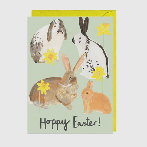 Grußkarte - Hoppy Easter Bunnies