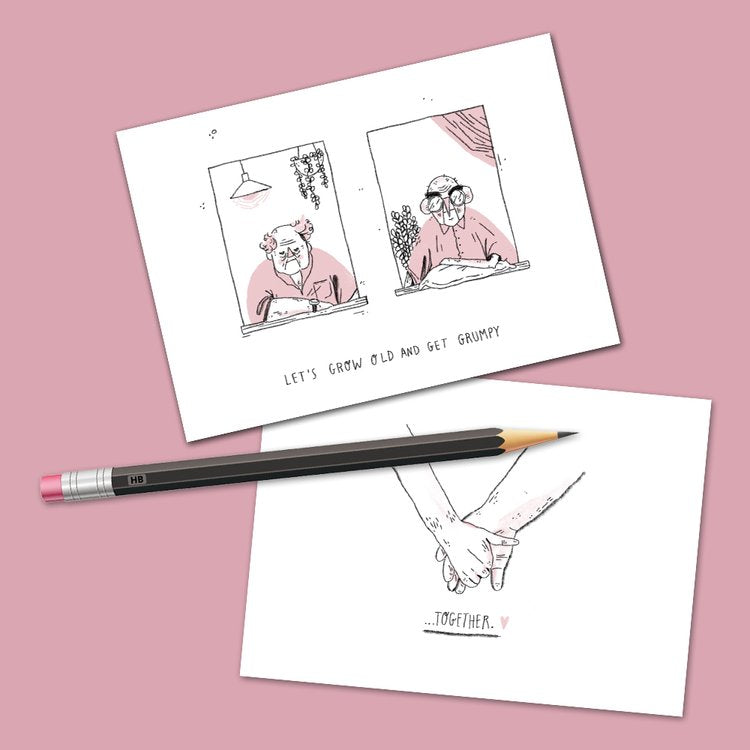 Postkarte - Let's Grow Old (male*)