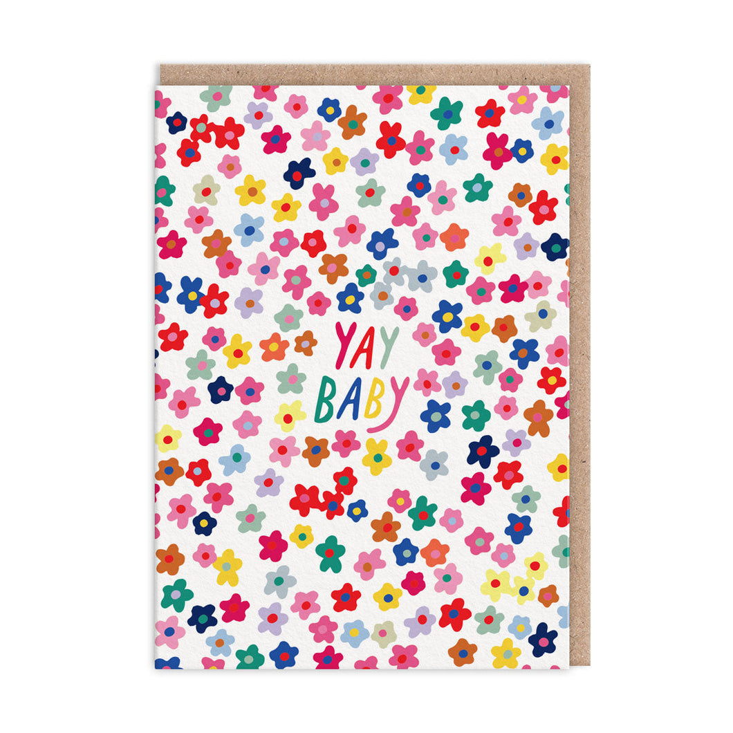 Grußkarte - Yay Baby Flowers