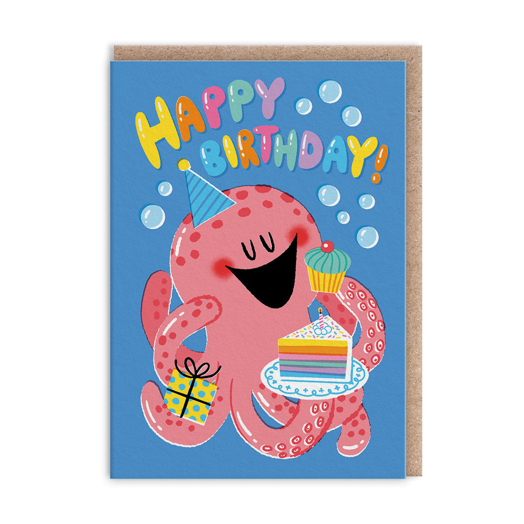 Grußkarte - Octopus Birthday