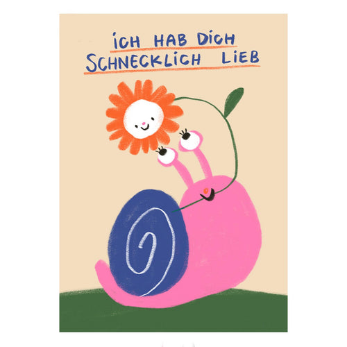 Postkarte - Schnecklich lieb