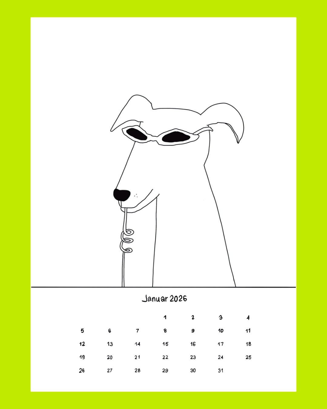 Wandkalender 2026 - Prost