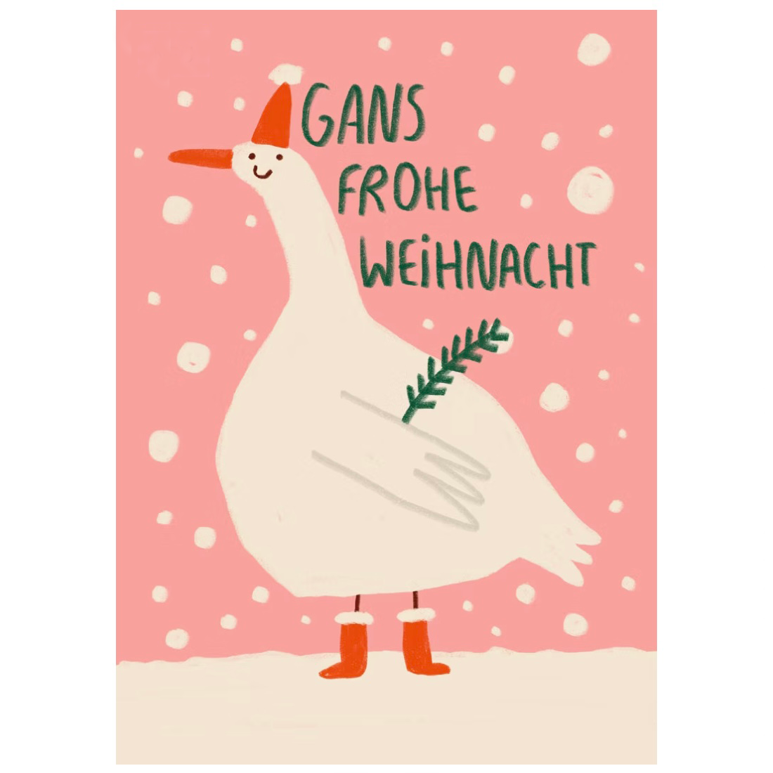 Postkarte - Gans Frohe Weihnacht