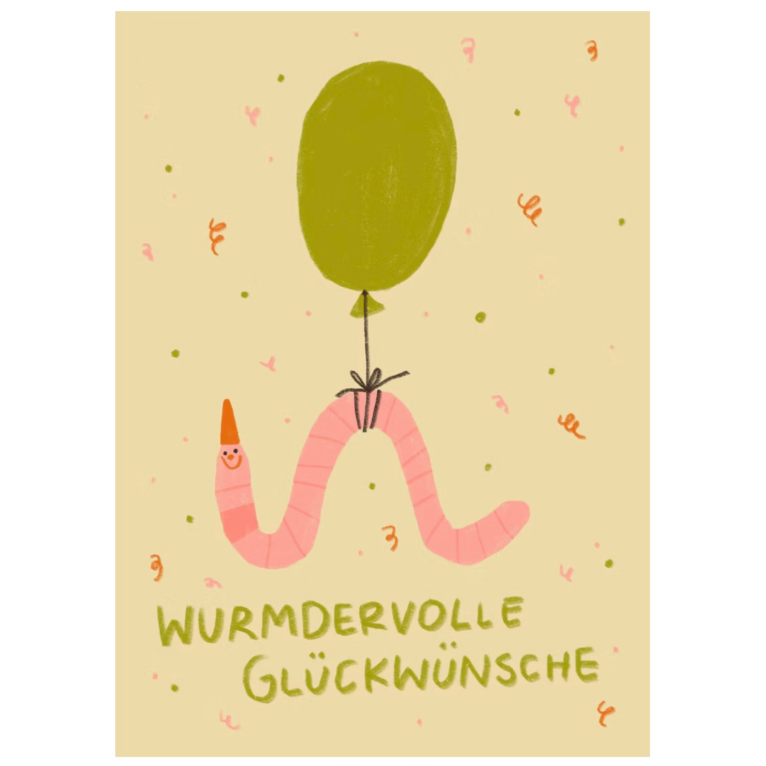 Postkarte - Wurmdervolle Glückwünsche