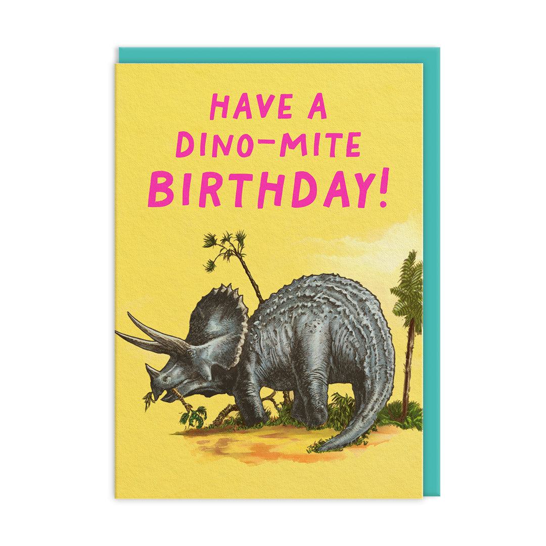 Grußkarte - Triceratops Dino-Mite Birthday