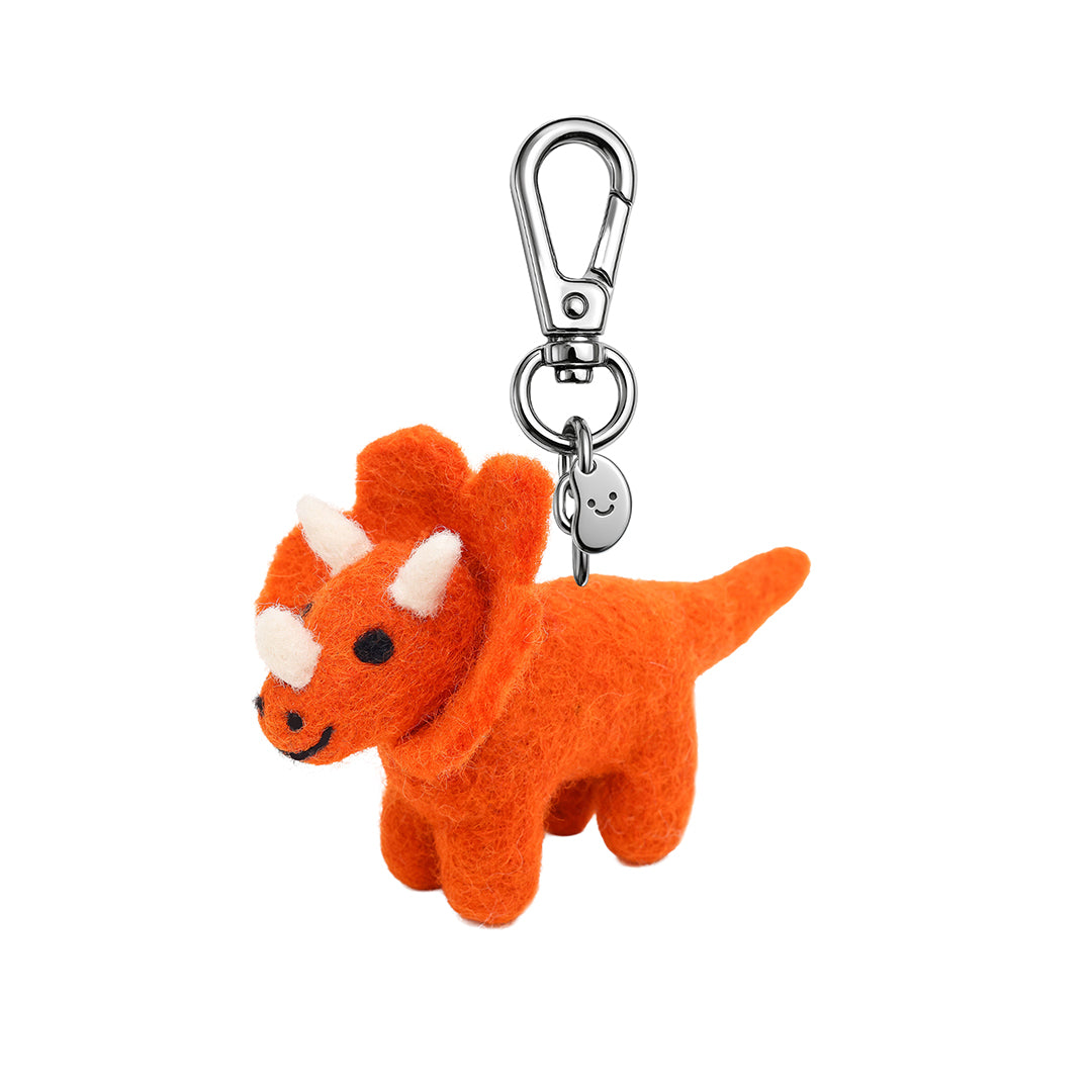 Schlüsselanhänger aus Filz - Triceratops
