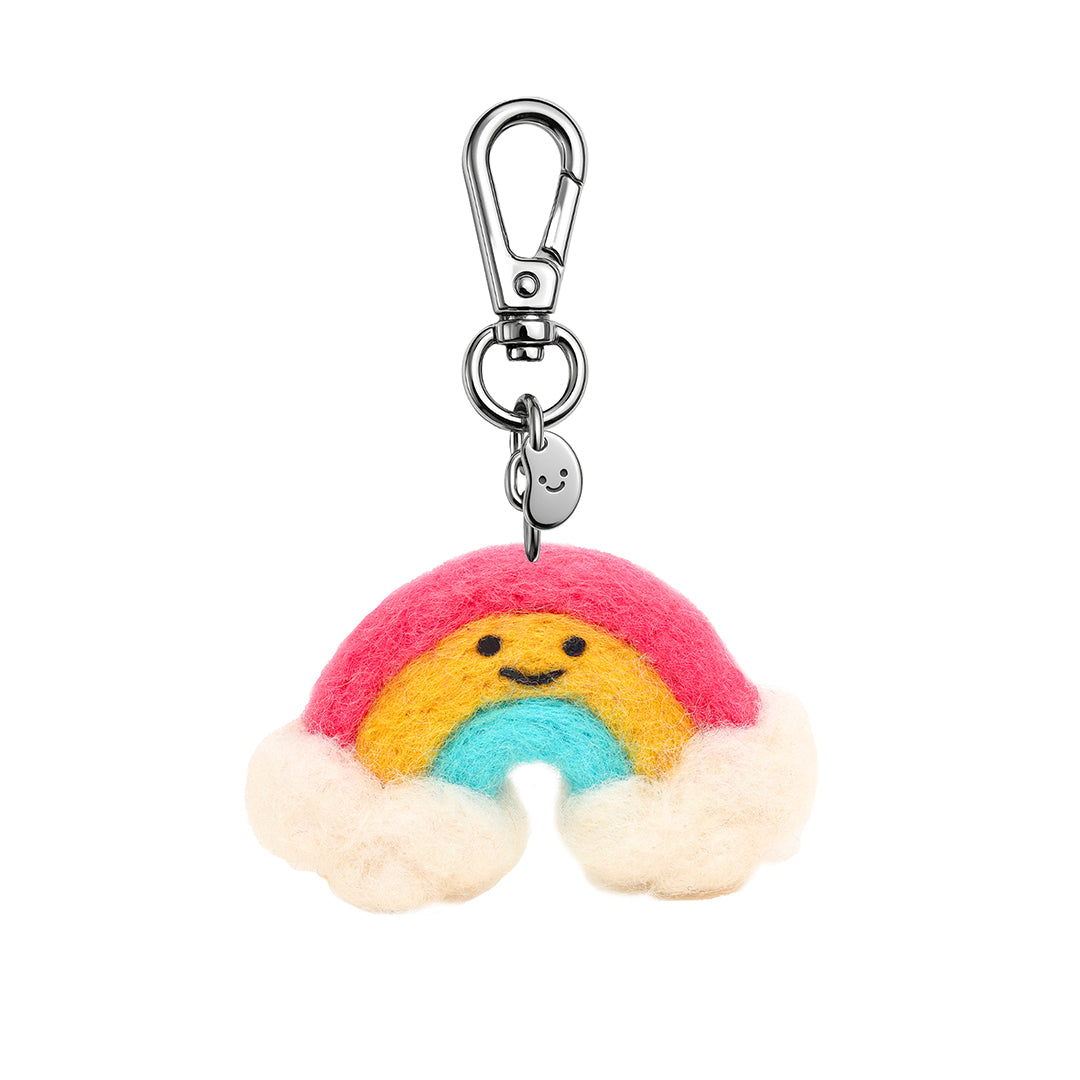 Schlüsselanhänger aus Filz - Regenbogen