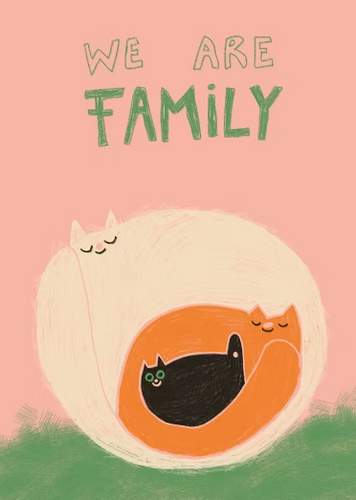 Postkarte - We Are Family