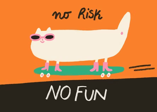 Postkarte - No Risk No Fun