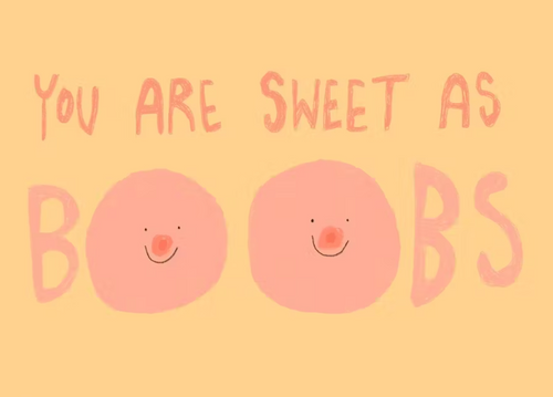 Postkarte - Sweet As Boobs