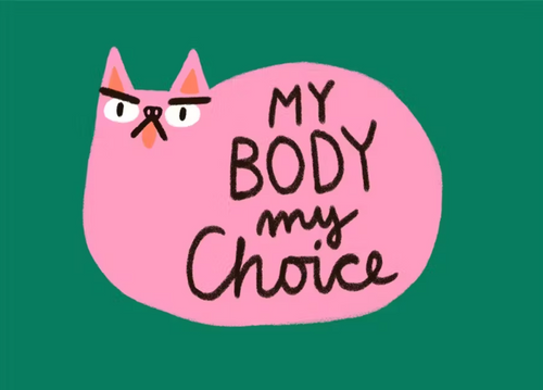 Postkarte- My Body My Choice