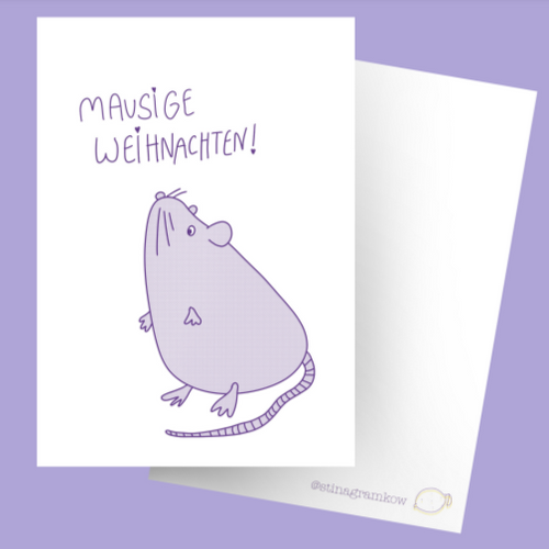 Postkarte - Mausige Weihnachten!