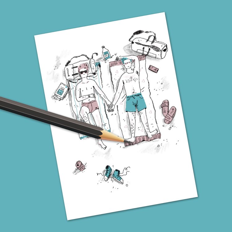 Postkarte - Sunbathing