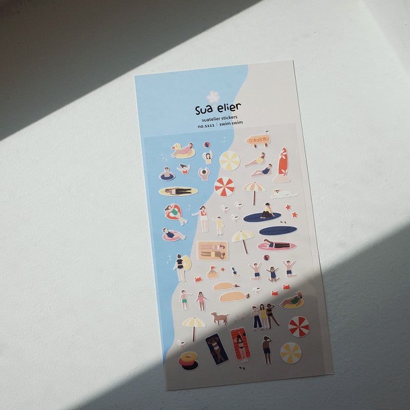 Stickerbogen - Swim