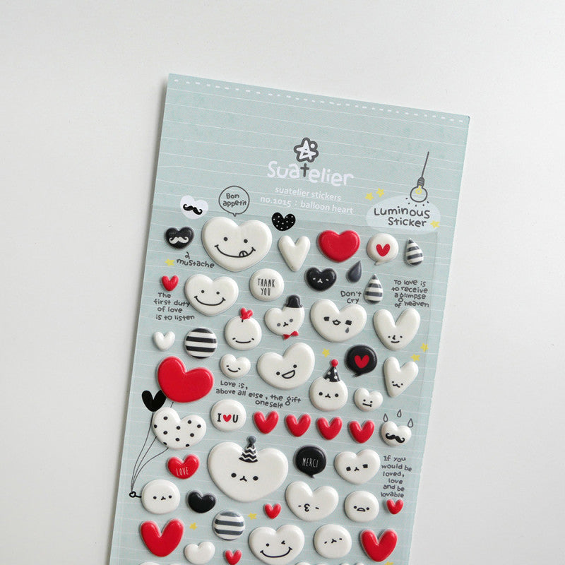 Stickerbogen - Balloon Heart