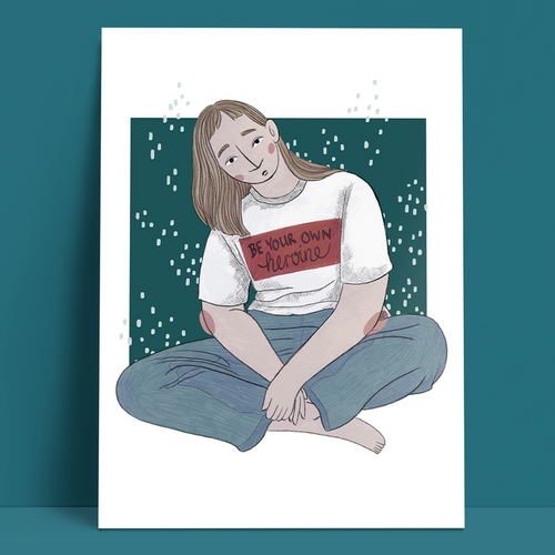 Postkarte - Be Your Own Heroine