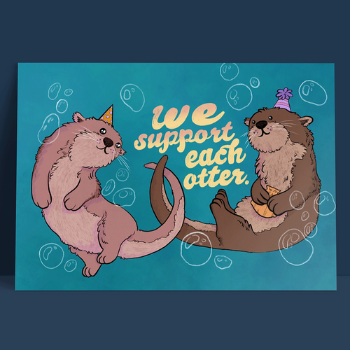 Postkarte - Support Each Otter