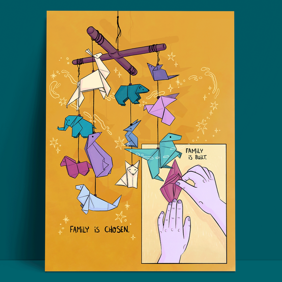 Postkarte - Family Is Chosen