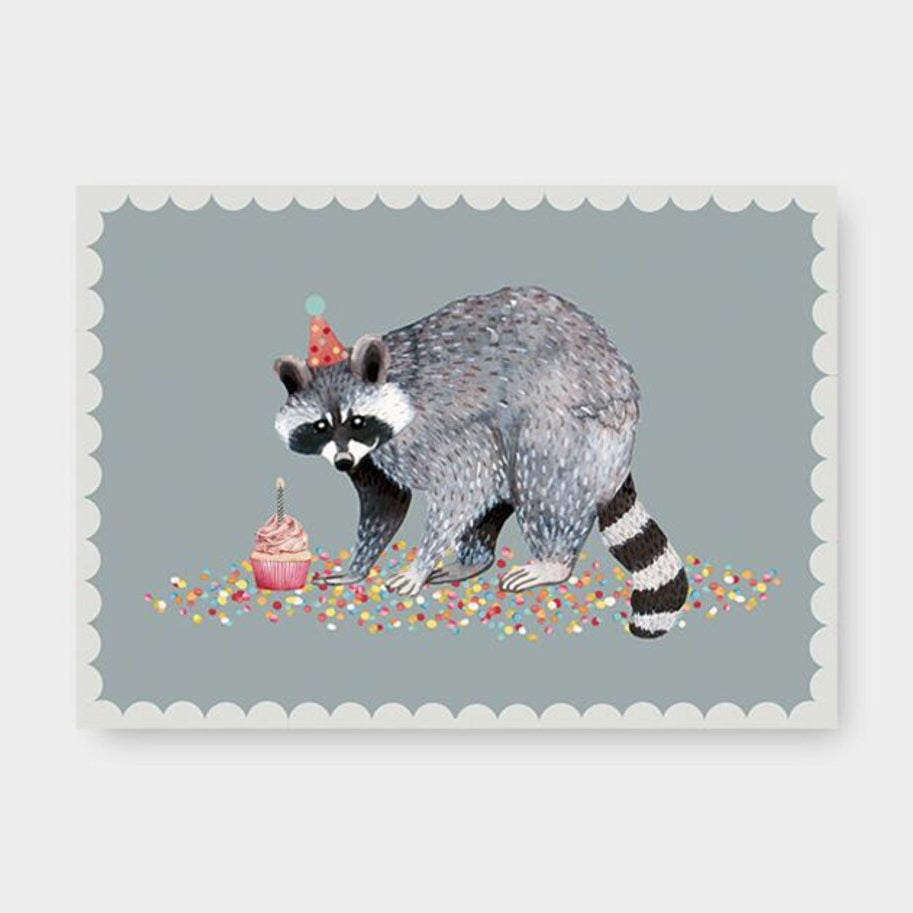 Postkarte - Waschbär Geburtstag