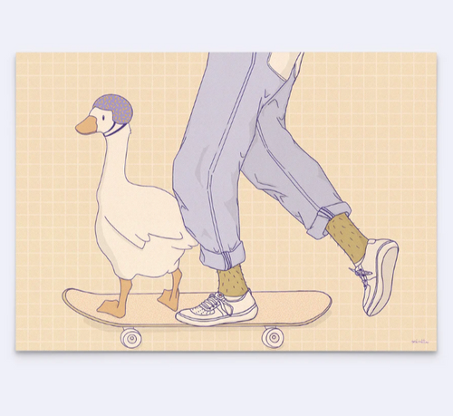 Postkarte - Skating Around