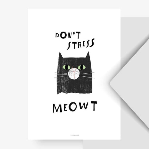 Postkarte - Dont Stress Meowt