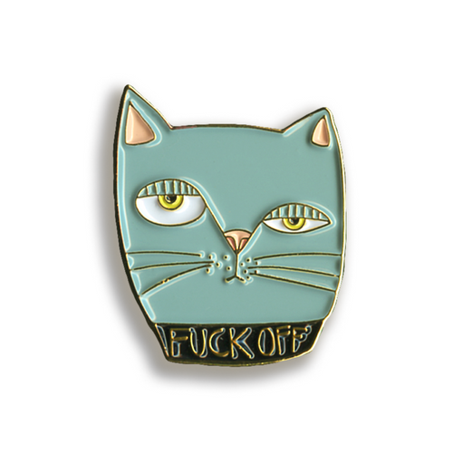 Fuck Off Cat Pin