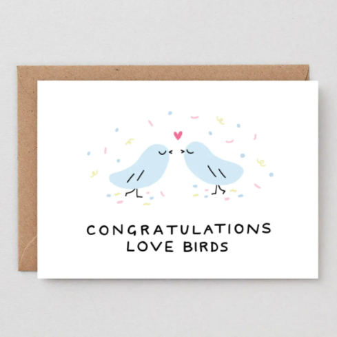 Grußkarte - Congratulations Love Birds