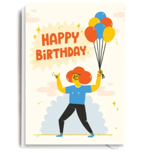 Grußkarte - Happy Birthday Balloons