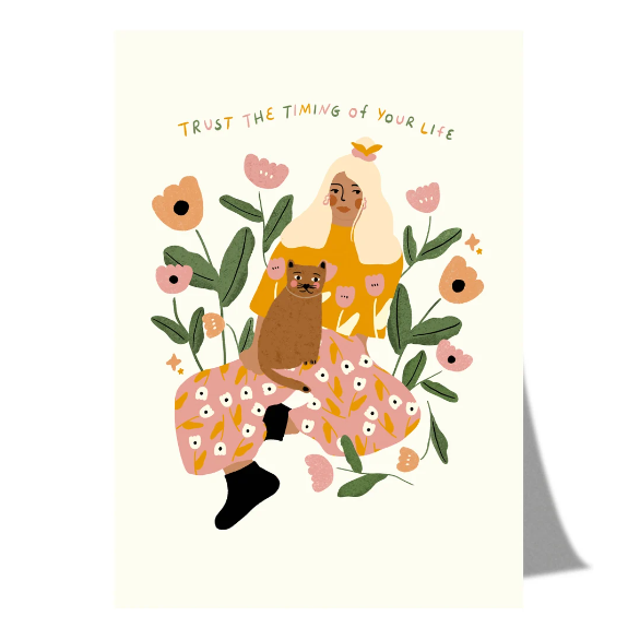 Postkarte - Trust The Timing