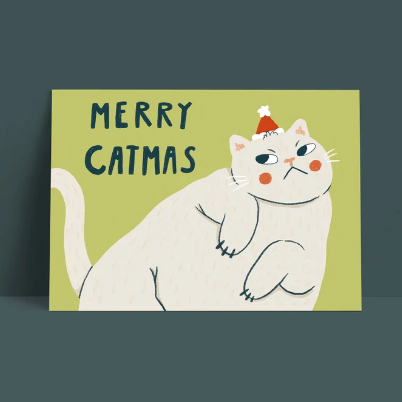 Postkarte - Merry Catmas