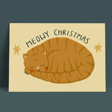 Postkarte - Meowy Christmas