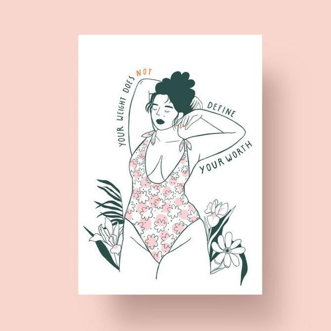 Postkarte - Your Weight Does Not Define Your Worth