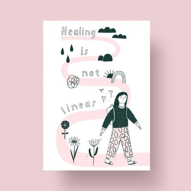 Postkarte - Healing Is Not Linear