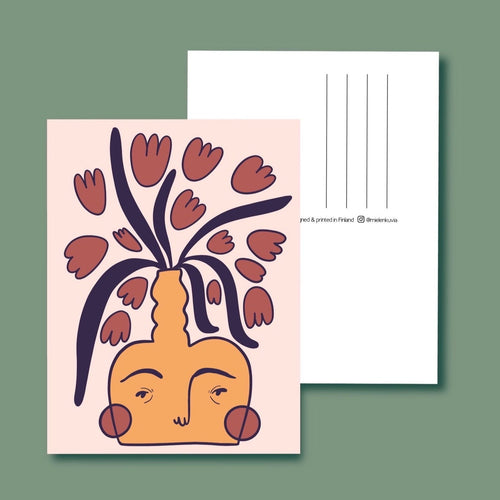 Postkarte - Face Vase