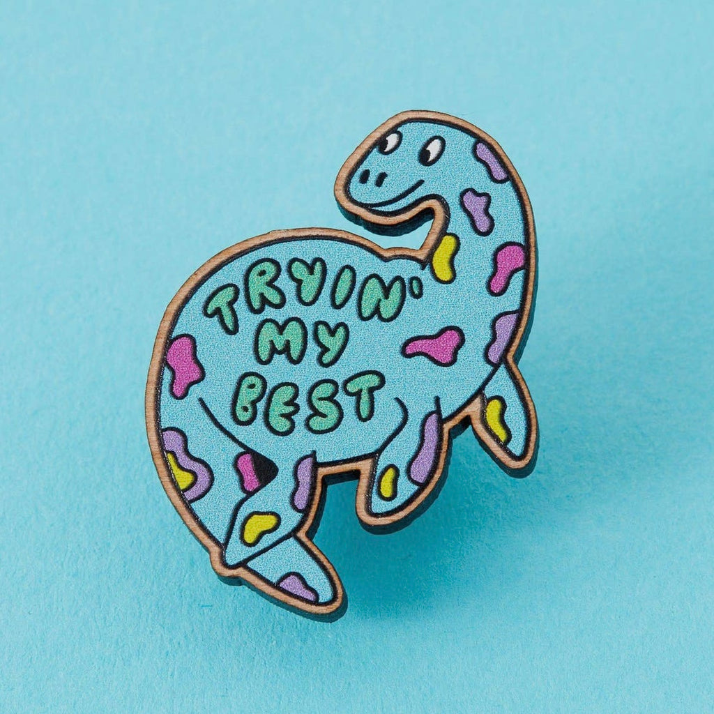 Pin aus Holz - Dinosaur