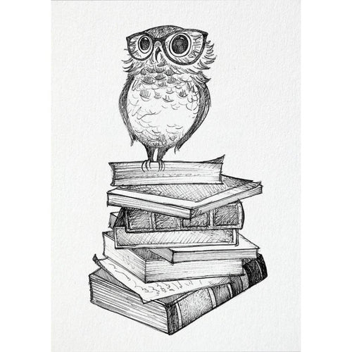 Postcard - Book Owl